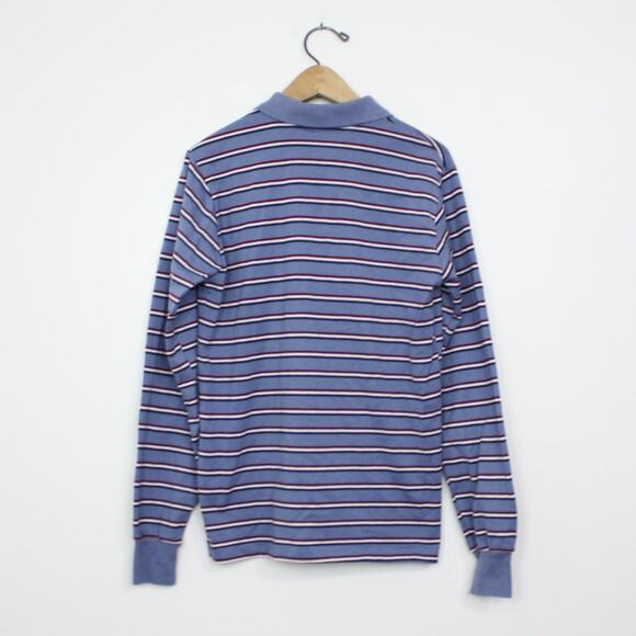 Vintage Our Gang Healthex Polo Shirt Teen Boys Size 18 Blue Long Sleeve - Picture 2 of 3